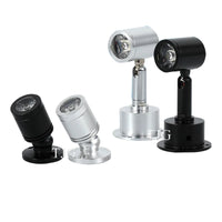 Mini Spot LED Orientable sous Meuble et Vitrine, 1 ou 3 W, Argent ou Noir