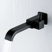 Robinet Mural Lavabo Eau Froide en Laiton, Noir ou Chromé, 3 Modèles
