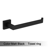 Accessoires Salle de Bain Noir Mat à la Pièce, 13 Articles