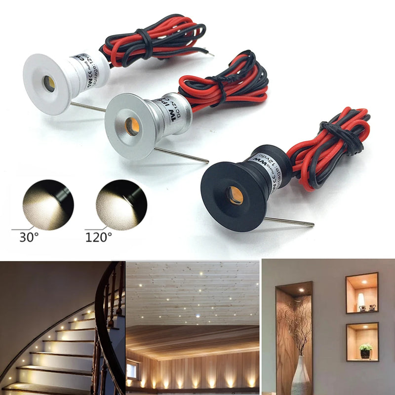 Mini Spot LED Encastrable Cuisine 12 V IP65, Ø 20 mm, Faisceau 30° ou 120°
