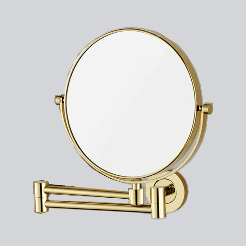 Miroir Grossissant Mural Double Face x3, Bras Extensible Laiton 20 cm