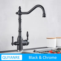 Mitigeur de Cuisine Filtrant Laiton Vieilli Rotatif 360°
