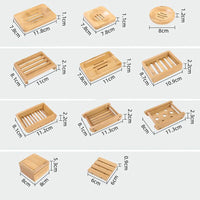 Porte-Savon en Bambou Égouttoir, Rond, Carré, Ovale ou Rectangulaire, 9 Modèles