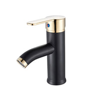 Mitigeur Lavabo Noir Mat Monotrou en Laiton, Haut ou Court, 5 Finitions