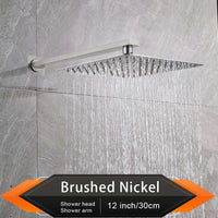 Pommeau de Douche Effet Pluie Carré Ultra-Plat, avec Bras Mural