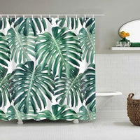 Rideau de Douche Feuillage Tropical Imperméable Polyester