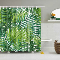 Rideau de Douche Feuillage Tropical Imperméable Polyester