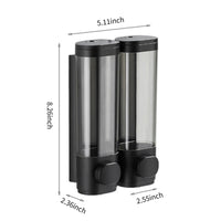 Distributeur de Savon Mural Noir 300 ml Simple ou 2 x 300 ml Double, avec Clé