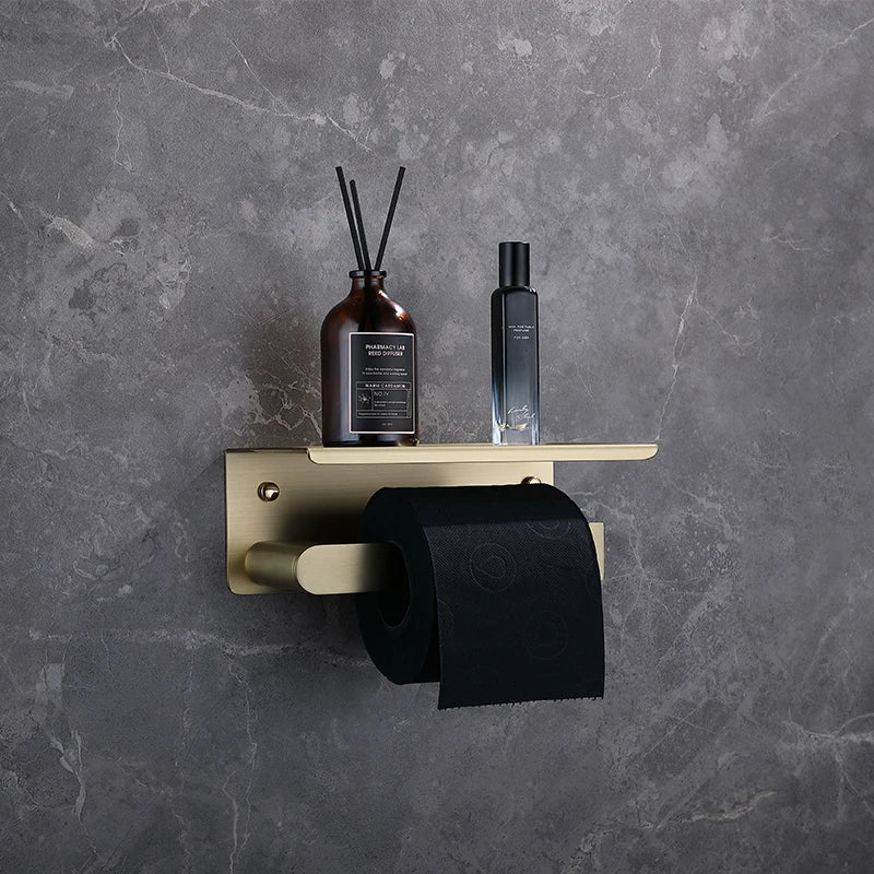 Accessoires Salle de Bain Doré Brossé en Inox 304, à la Pièce ou en Lot