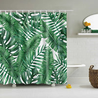 Rideau de Douche Feuillage Tropical Imperméable Polyester