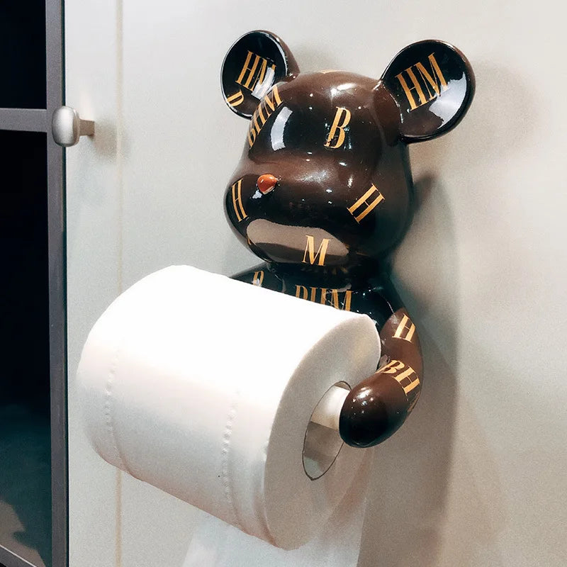 Porte-Papier Toilette Mural Sans Perçage Noir