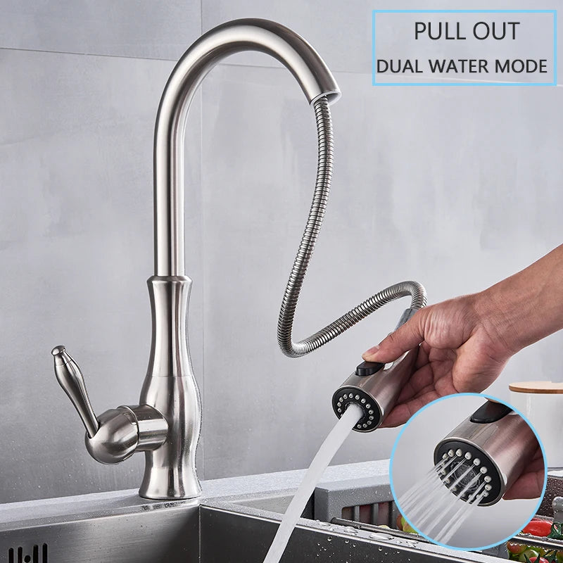 Mitigeur Cuisine Laiton Douchette Extractible 4 Finitions