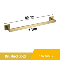 Porte-Serviette Mural Carré Inox 304 60 cm, 1 ou 2 Barres