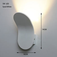 Applique Murale LED Galet ou Courbe, Blanche ou Noire, 5 ou 7 W