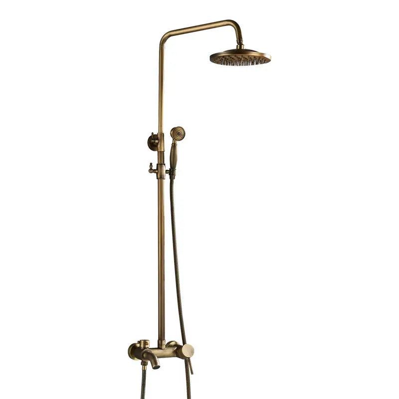 Colonne de Douche Rétro Laiton Antique avec Pommeau Pluie et Douchette