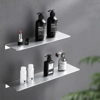 Étagère Murale Aluminium Argenté pour Salle de Bain et Cuisine, 30 à 50 cm