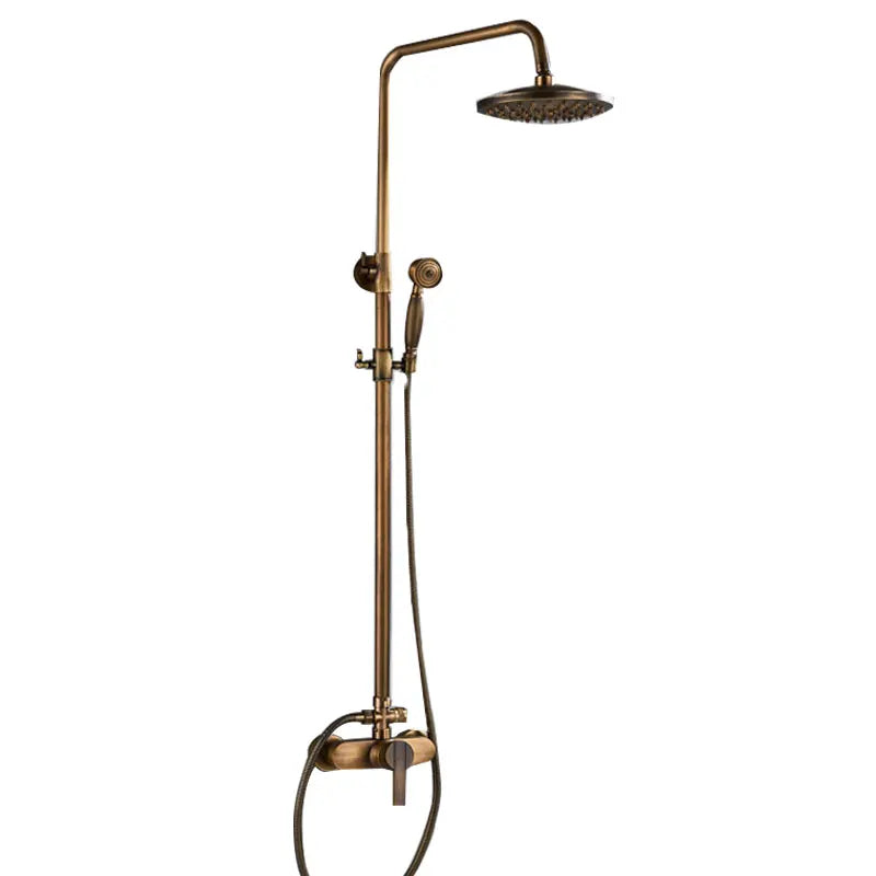 Colonne de Douche Rétro Laiton Antique avec Pommeau Pluie et Douchette