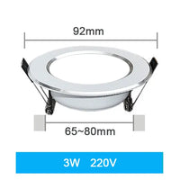 Spot LED Encastrable Blanc Liseré Argent, 3 à 18 W, Ø 69 à 118 mm