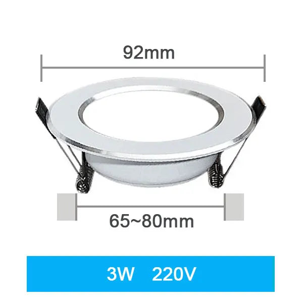 Spot LED Encastrable Blanc Liseré Argent, 3 à 18 W, Ø 69 à 118 mm