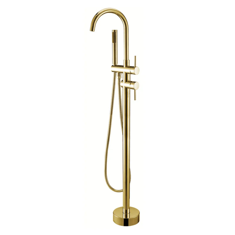 Robinet Baignoire sur Pied Deux Leviers, Inverseur et Douchette, 7 Finitions