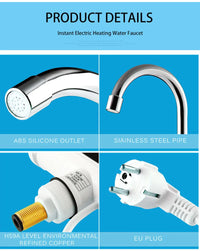 Robinet Chauffe-Eau Instantané Électrique avec Douchette et Affichage Digital