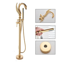 Robinet Baignoire sur Pied Col de Cygne Laiton avec Douchette, 4 Finitions