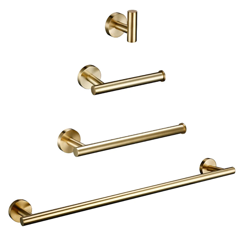 Accessoires Salle de Bain Inox 4 Pièces Support Mural