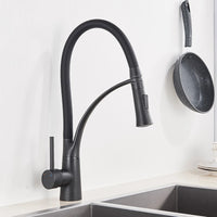 Mitigeur Cuisine Pivotant Laiton avec Douchette Extractible, 4 Finitions