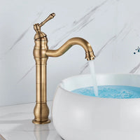 Mitigeur Lavabo Rétro Colonne Laiton Antique
