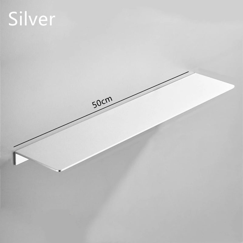 Étagère Murale Aluminium Argenté pour Salle de Bain et Cuisine, 30 à 50 cm