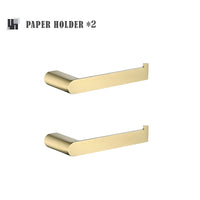 Accessoires Salle de Bain Doré Brossé en Inox 304, à la Pièce ou en Lot