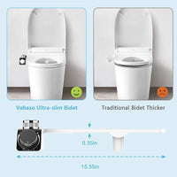 Bidet Non Électrique pour WC, Double Buse Autonettoyante, Eau Froide ou Chaude