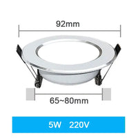 Spot LED Encastrable Blanc Liseré Argent, 3 à 18 W, Ø 69 à 118 mm