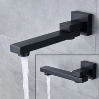 Douche Encastrable Noir Mat avec Pommeau Carré 20 à 40 cm et Douchette