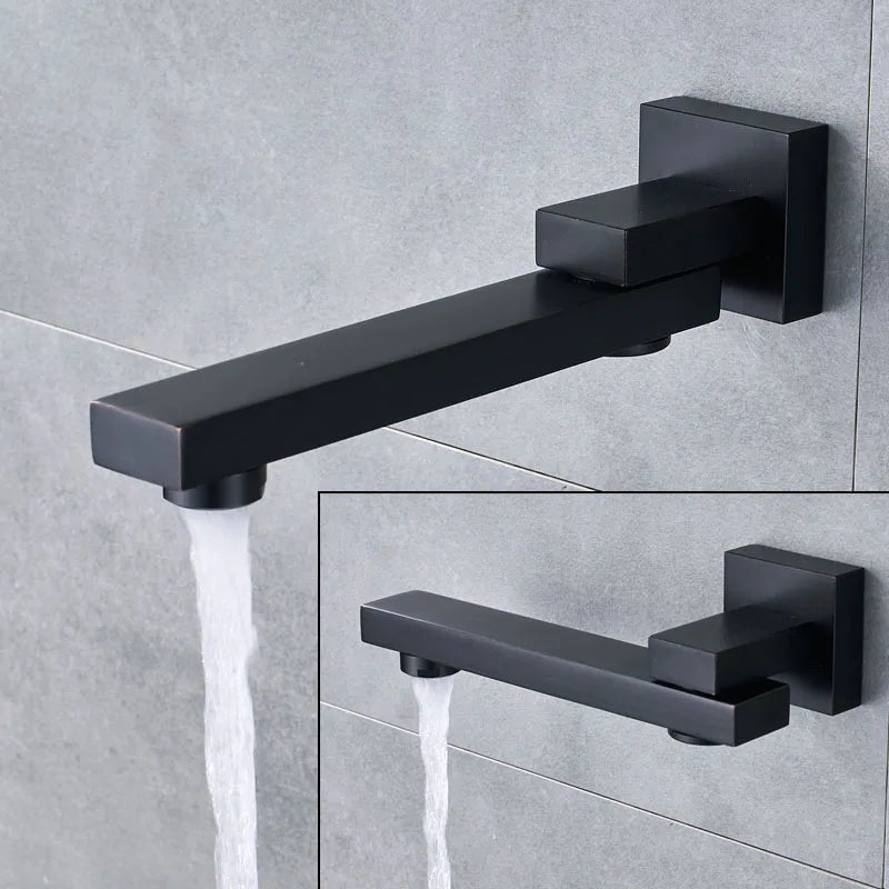 Douche Encastrable Noir Mat avec Pommeau Carré 20 à 40 cm et Douchette