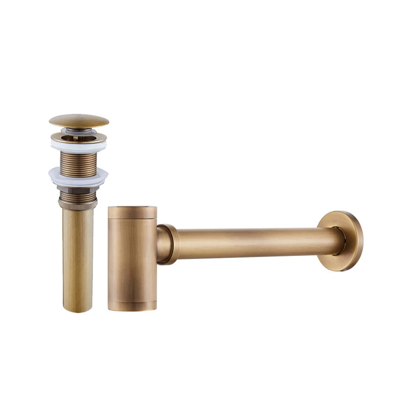 Siphon Lavabo Bouteille Clic-Clac Bronze Brossé ou Chrome