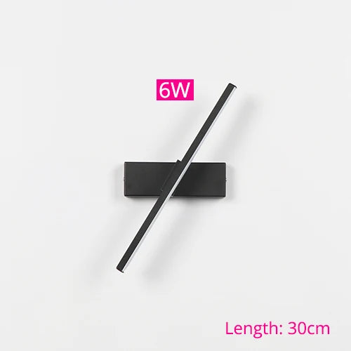 Applique Murale LED 330° Barre ou Anneau, Noir ou Blanc, 30 à 50 cm