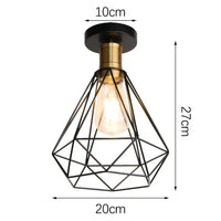 Plafonnier Cuisine Industriel Noir Semi-Encastré, Cage Métal, 25 Modèles au Choix