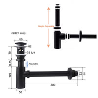 Siphon Lavabo Bouteille Clic-Clac Avec ou Sans Trop-Plein