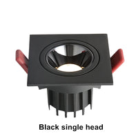 Spot LED Encastrable Carré Cuisine Anti-Éblouissement, Simple ou Double Tête
