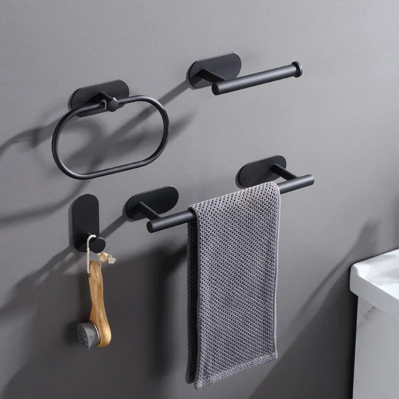 Accessoires Salle de Bain Sans Perçage à la Pièce ou en Ensemble, 3 Finitions