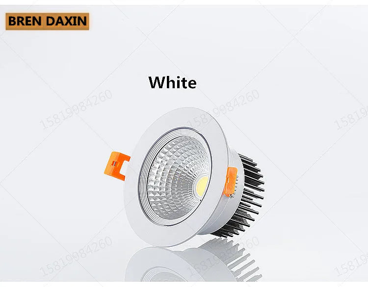 Spot LED Encastrable COB Cuisine Dimmable Noir, Blanc ou Doré