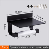 Porte-Papier Toilette Aluminium avec Étagère de Rangement