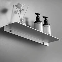 Étagère Murale Aluminium Argenté pour Salle de Bain et Cuisine, 30 à 50 cm