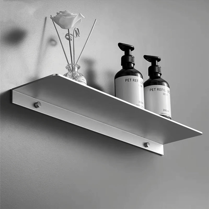 Étagère Murale Aluminium Argenté pour Salle de Bain et Cuisine, 30 à 50 cm