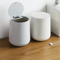 Petite Poubelle Ronde de Salle de Bain Couvercle Pivotant