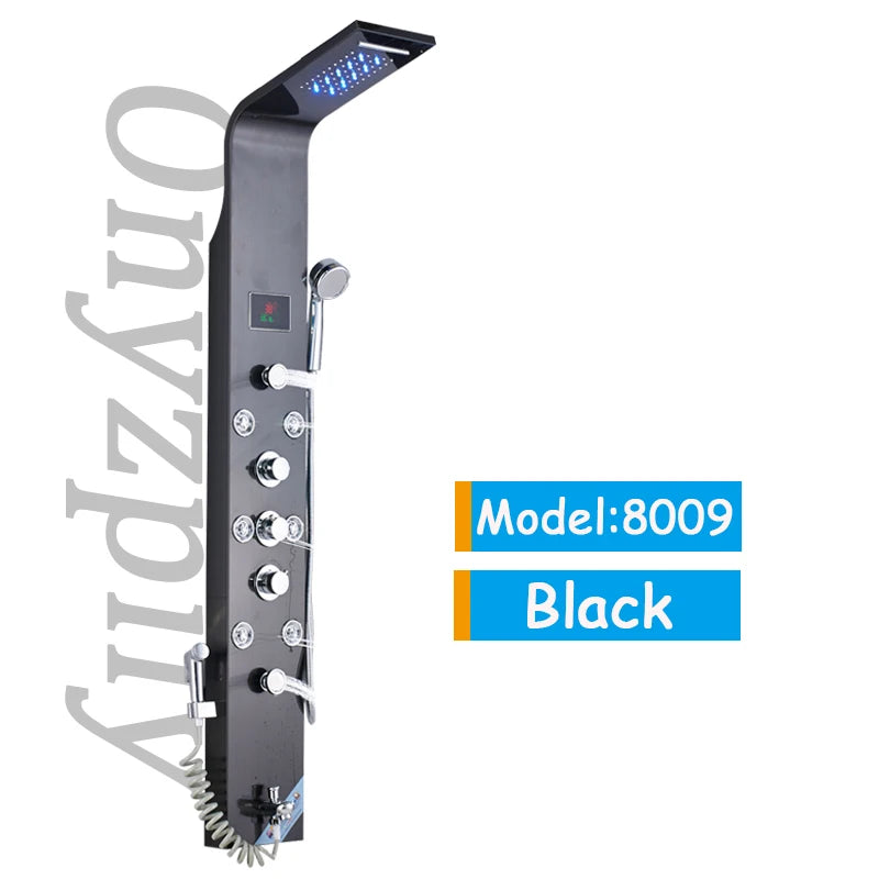 Colonne de Douche LED Cascade et Pluie, 18 Modèles dont Thermostatique
