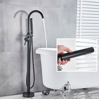 Robinet Baignoire Îlot avec Douchette et Inverseur, Laiton 115 cm