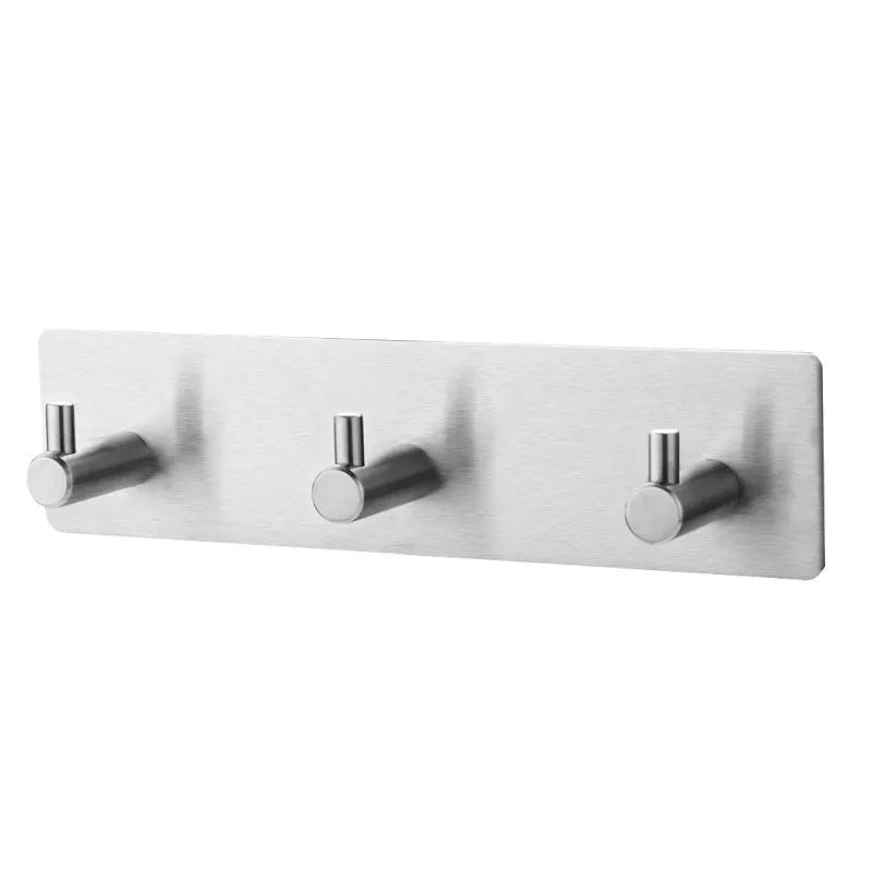 Patère Murale Inox Multi-Crochets Noire et Argentée