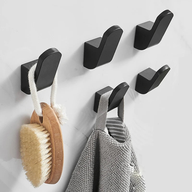 Patère Salle de Bain Laiton Massif, Chromé, Doré Brossé ou Noir